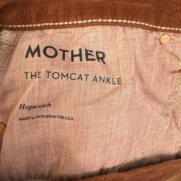 MOTHER The Tomcat Ankle Straight Leg Corduroy Pants Size 32 Hopscotch Brown - Picture 6 of 9